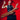 Bari on Red collector's print: Grace Kelly holding her braids, baritone saxophone across her body, red background