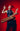 Bari on Red collector's print: Grace Kelly holding her braids, baritone saxophone across her body, red background