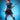 Blue V collector's print: Grace Kelly with a red flying V guitar against a blue background
